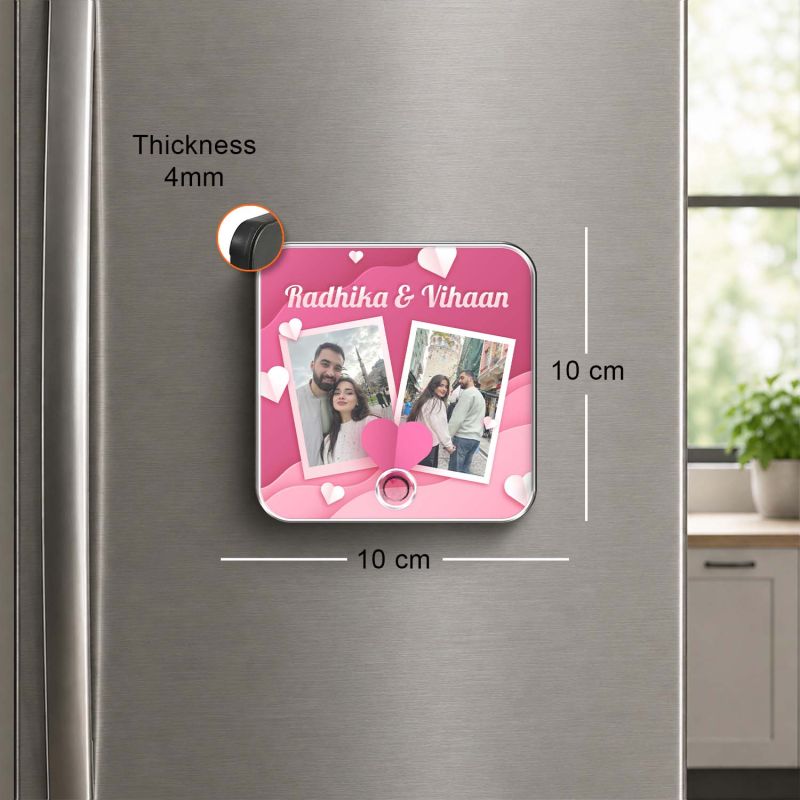 Birthday Gift for Girlfriend Boyfriend Customizable Photo Frame Musical Fridge Magnet for Couples | MP3 Audio & Song Playback Anniversary, Valentine's Day, and Weddings Gift